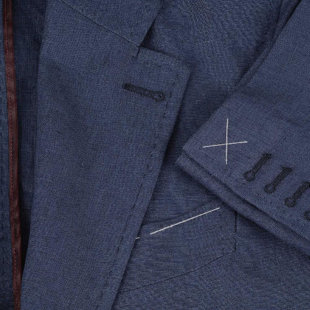 Rubinacci Giacca in lino blu Qualità