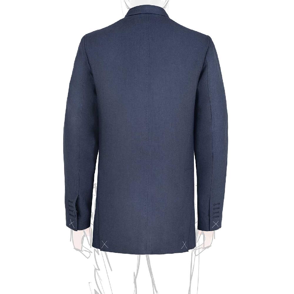 Rubinacci Giacca in lino blu Vendita