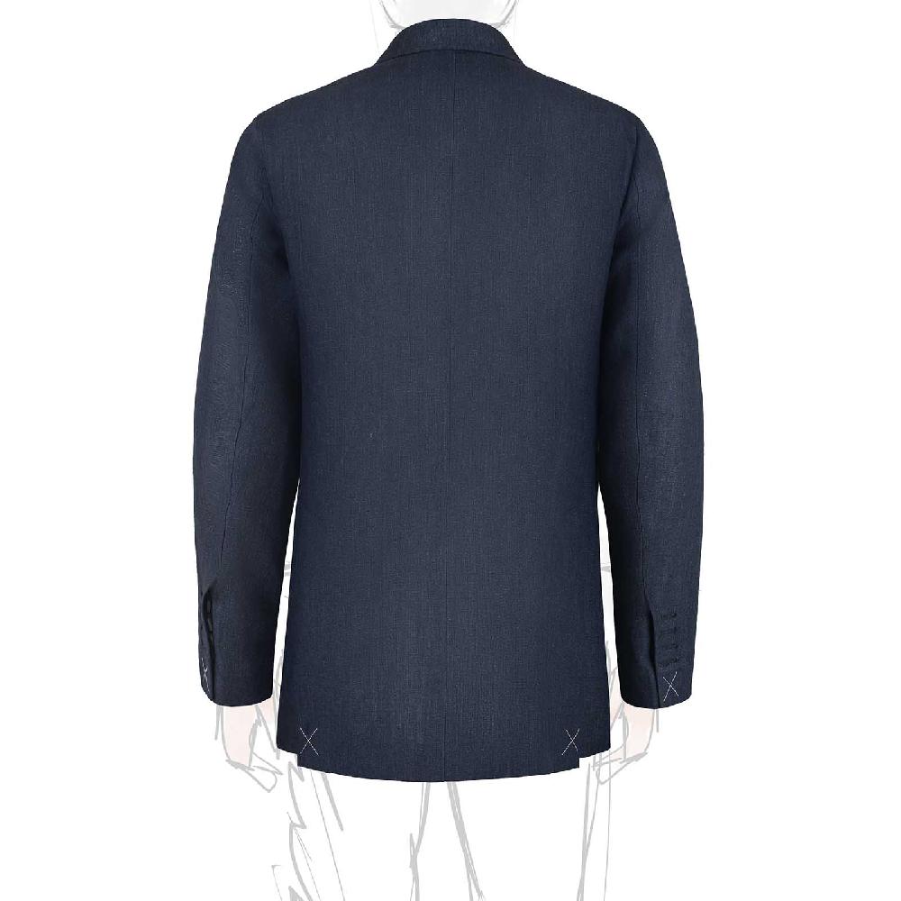 Rubinacci Giacca in lino blu Soddisfazione Garantita