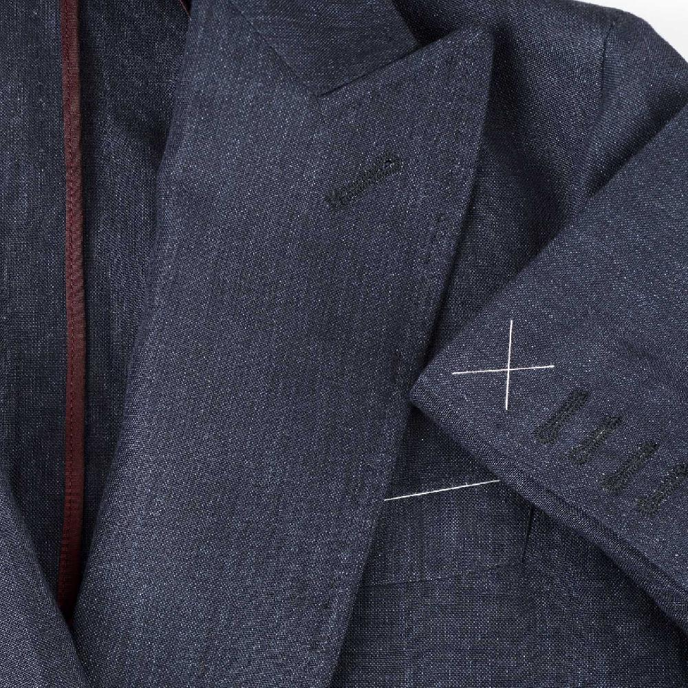 Rubinacci Giacca in lino blu Soddisfazione Garantita