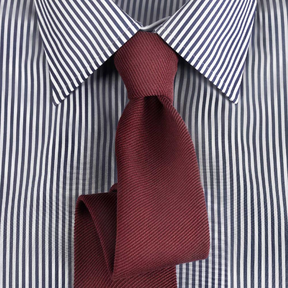 Rubinacci Camicia in cotone rigato bianco e blu Saldi Di Fabbrica