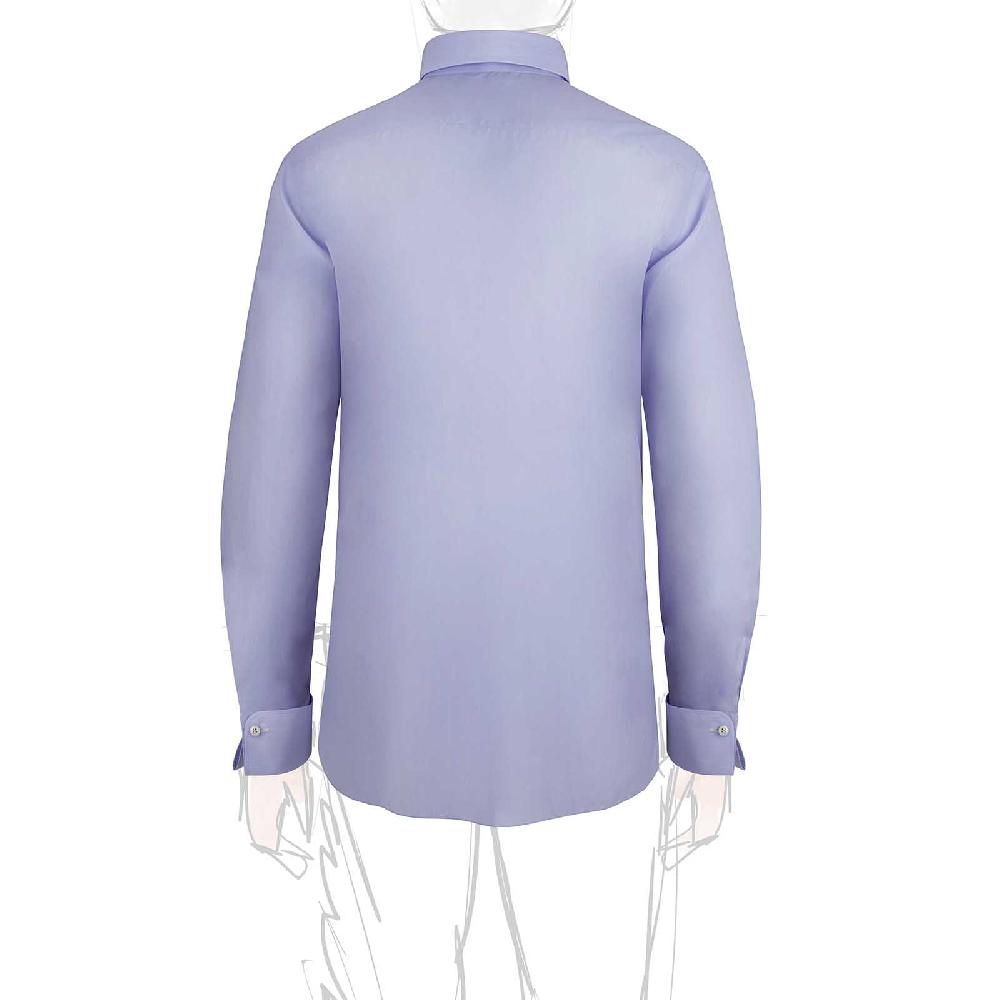 Rubinacci Camicia in cotone azzurra polsi gemelli Vendite Flash
