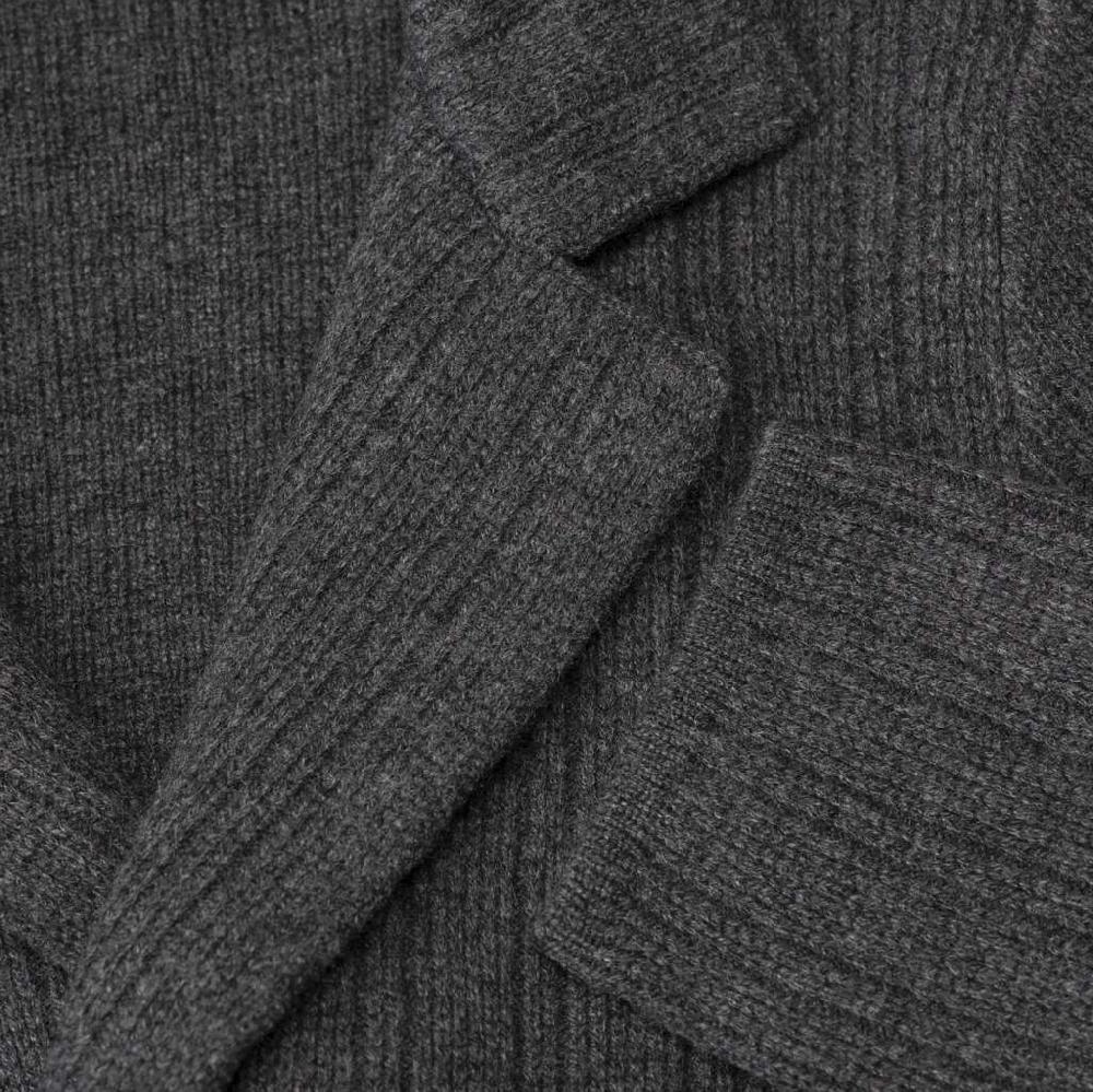 Rubinacci Cardigan doppio petto cashmere grigio Italy