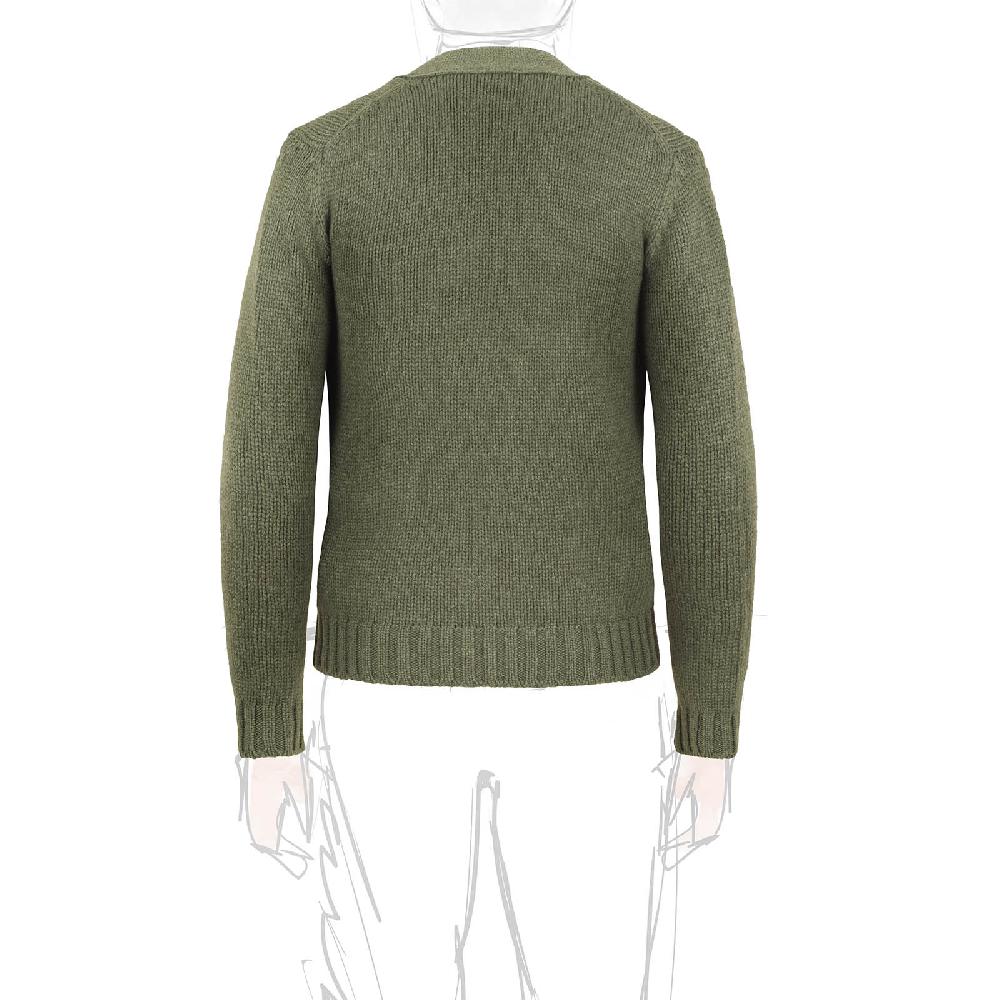 Rubinacci Cardigan cashmere verde oliva Qualità