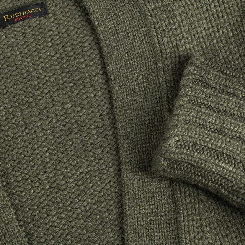 Rubinacci Cardigan cashmere verde oliva Qualità