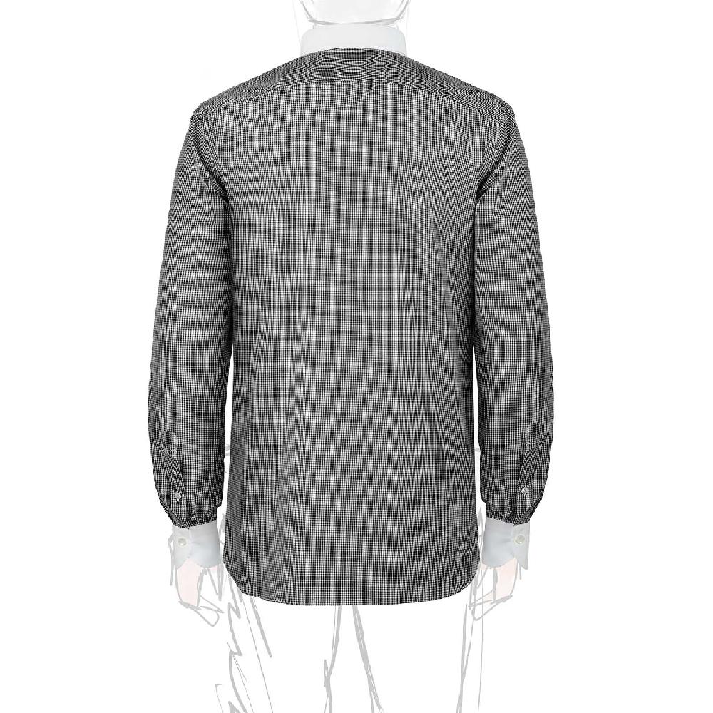 Rubinacci Camicia con collo bianco quadretto nero Qualità Garantita