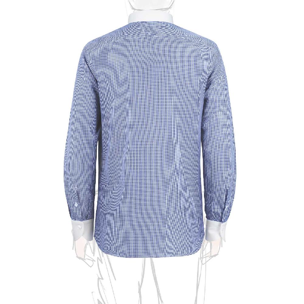 Rubinacci Camicia con collo bianco quadretto blu Promozione Limitata