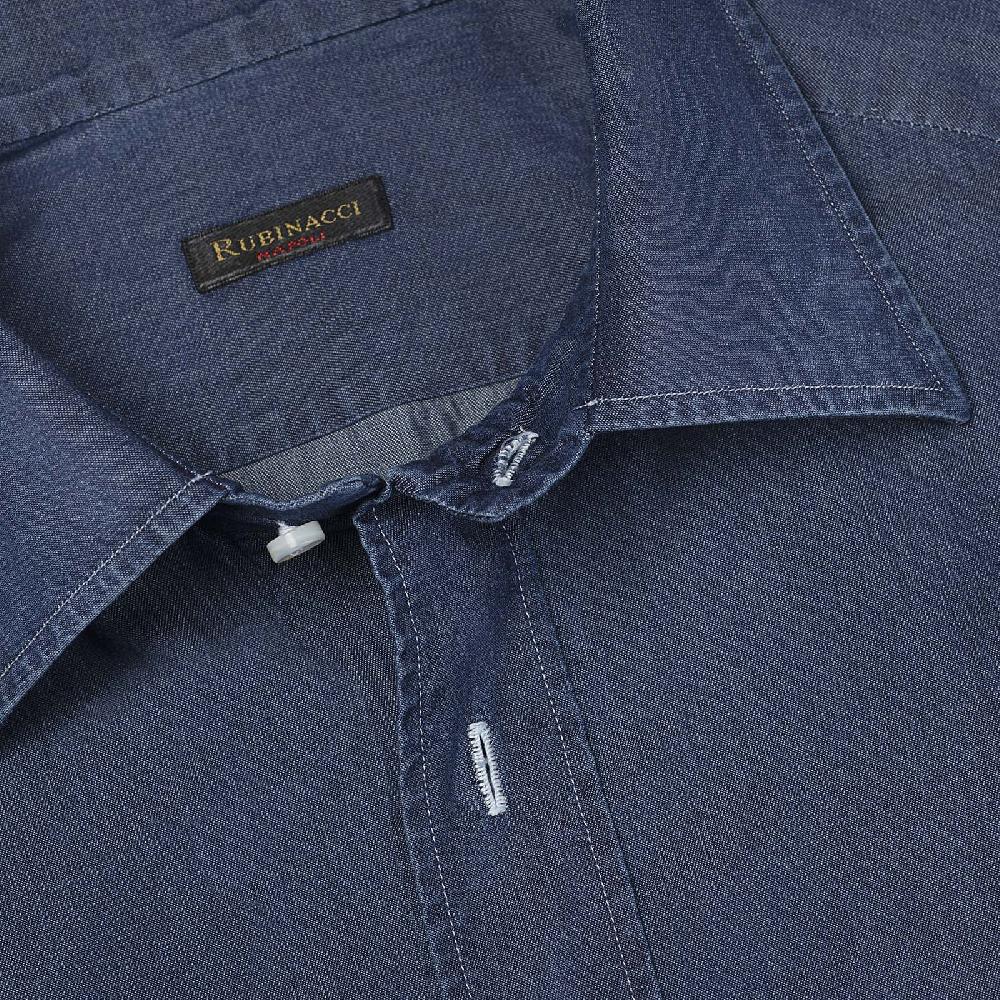 Rubinacci Camicia jeans blu Prezzo Ridotto