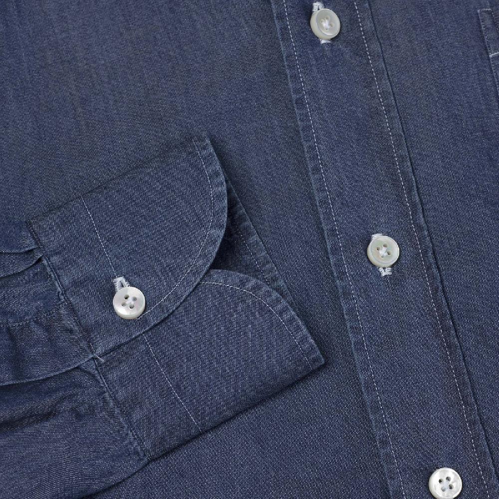 Rubinacci Camicia jeans blu Prezzo Ridotto