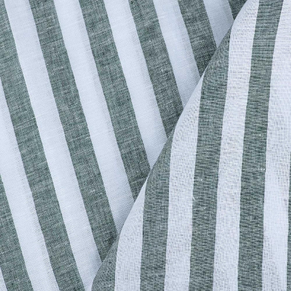 Rubinacci Polo in lino rigato verde Presa