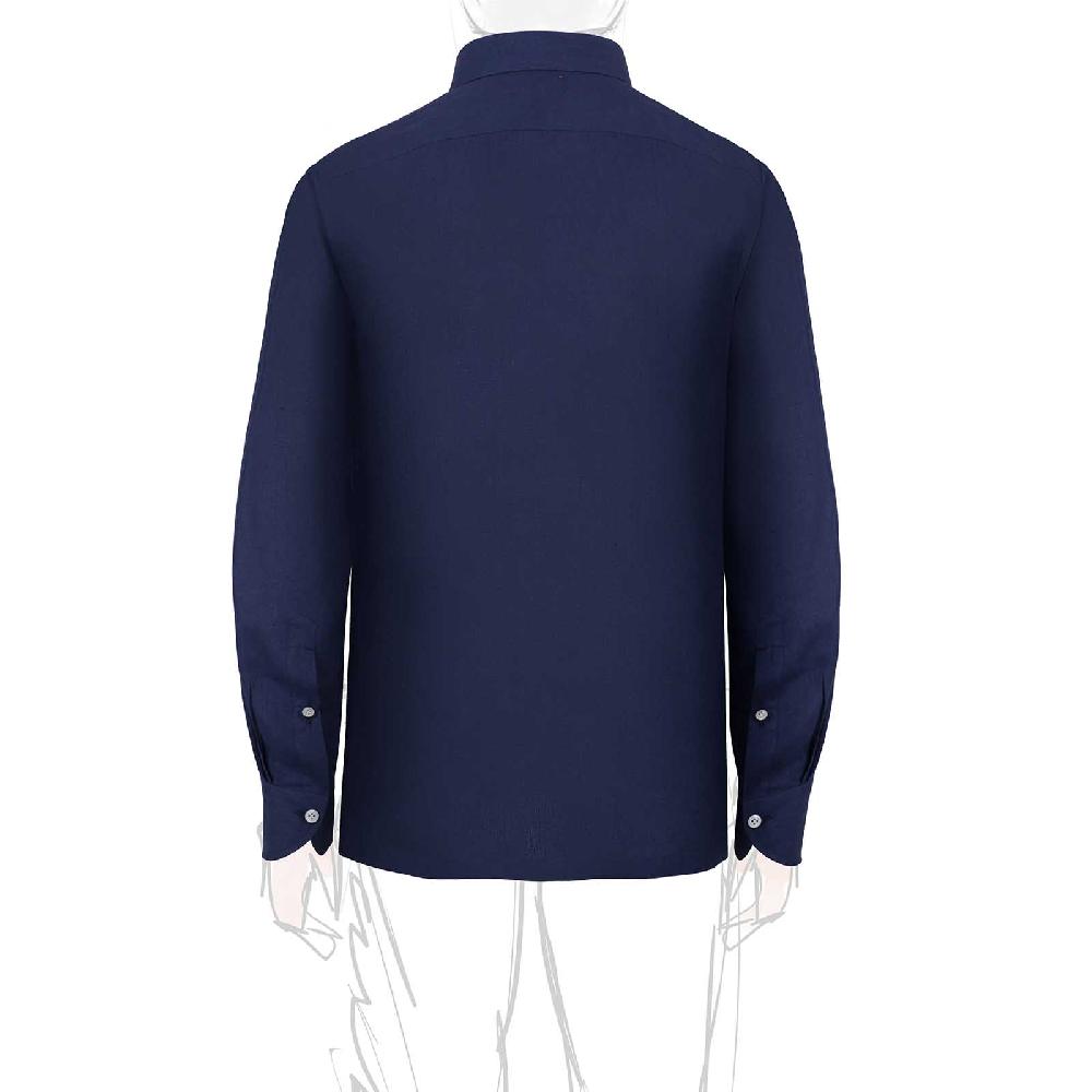 Rubinacci Polo in lino bluette In Vendita