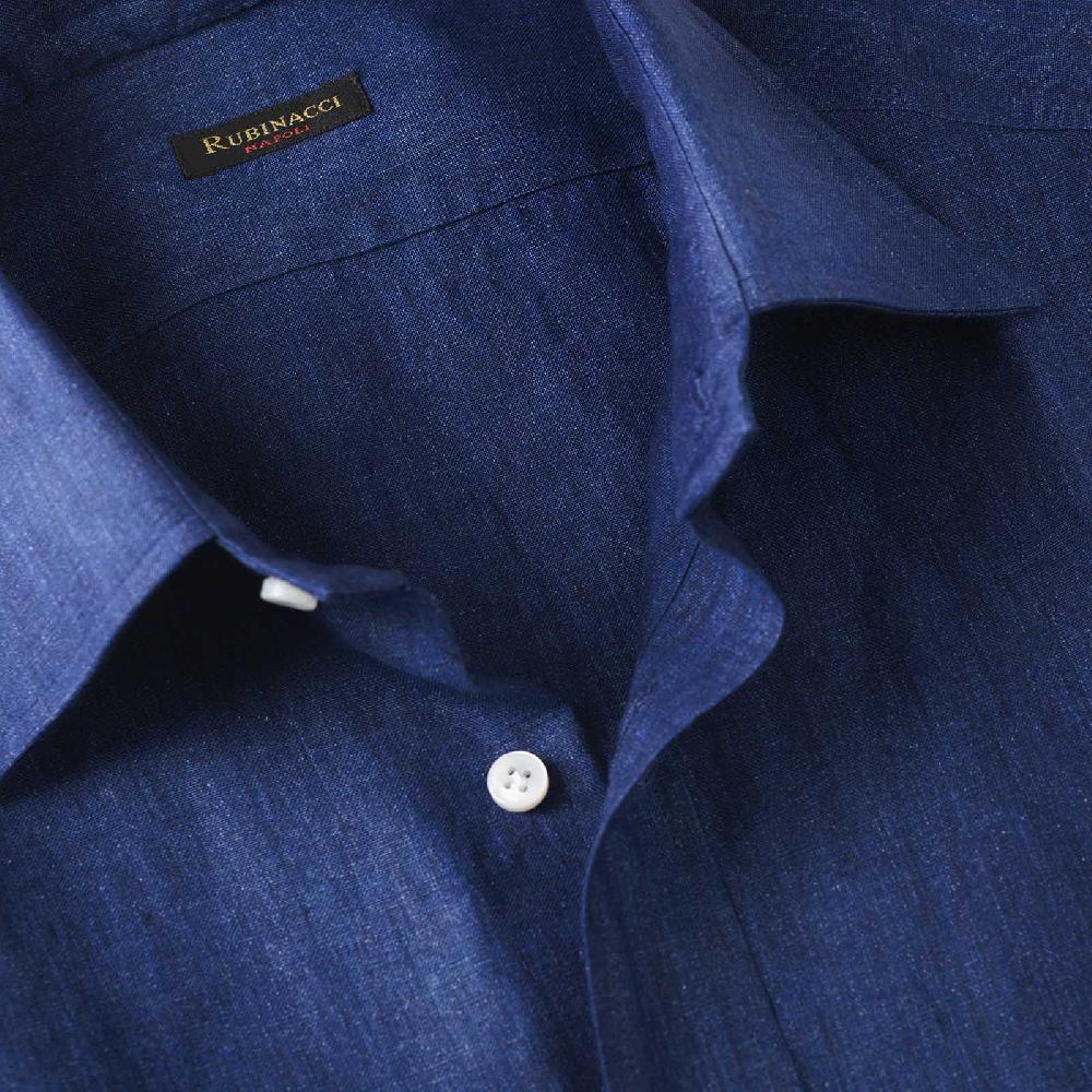 Rubinacci Camicia jeans in lino Saldi