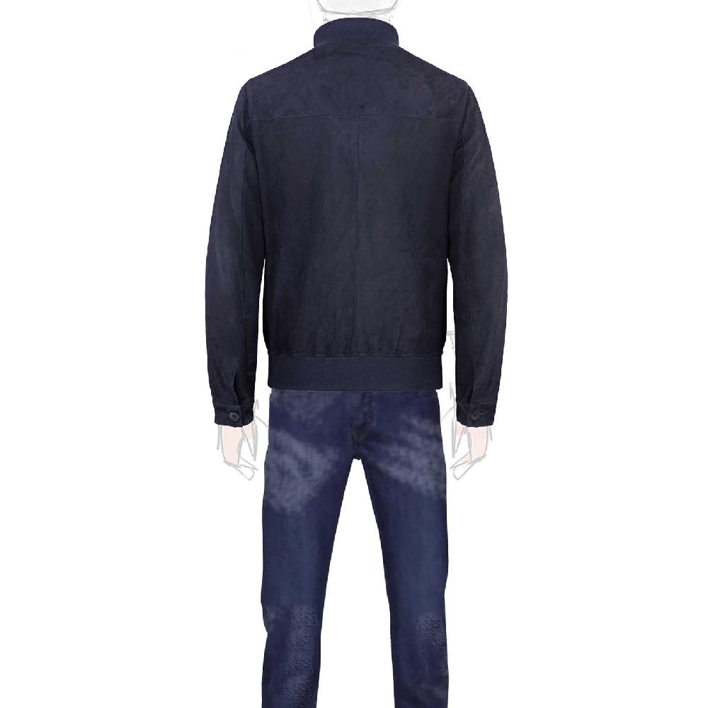 Rubinacci Bomber in camoscio blu Offerte