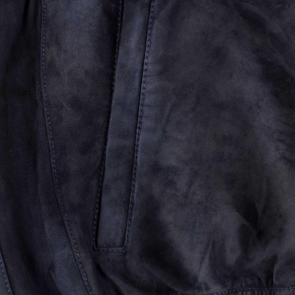 Rubinacci Bomber in camoscio blu Offerte