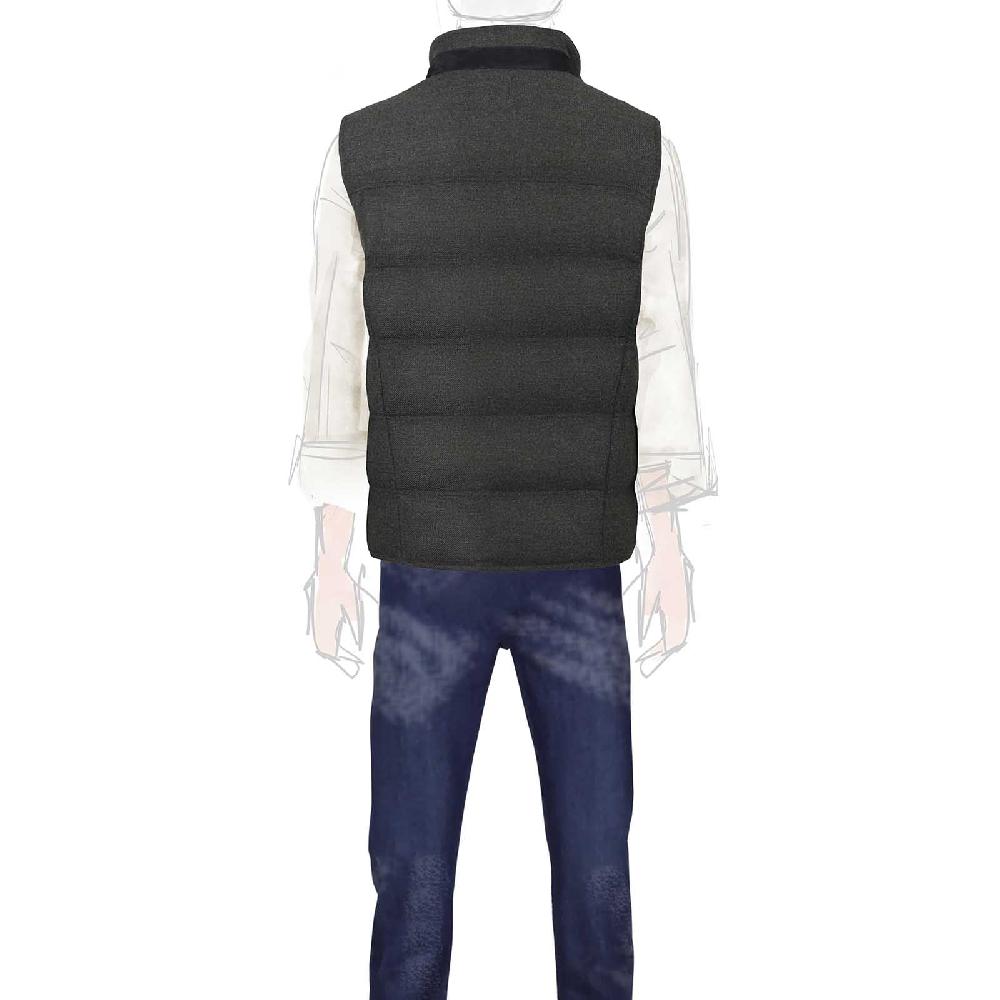 Rubinacci Gilet trapuntato lana e cashmere verde Saldi Di Fabbrica