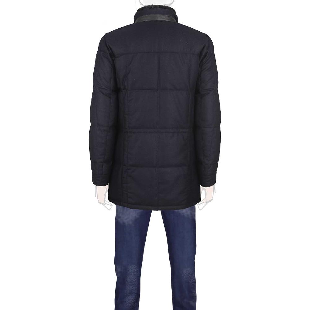 Rubinacci Piumino in lana e cashmere blu Italia