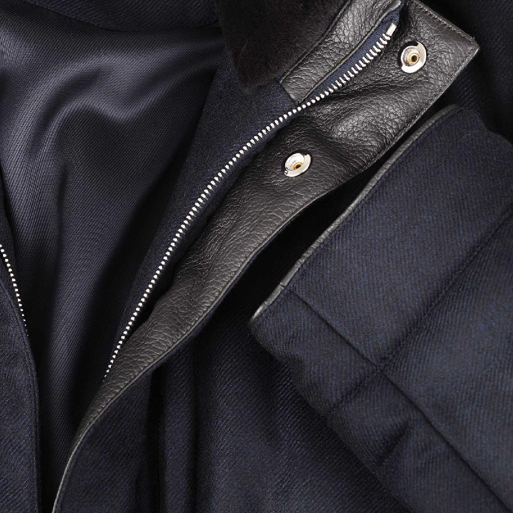 Rubinacci Piumino in lana e cashmere blu Italia