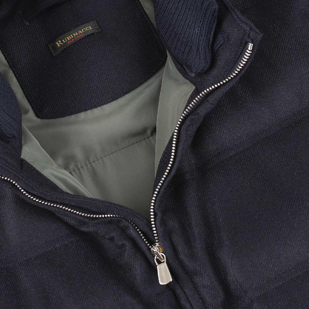 Rubinacci Gilet trapuntato lana e cashmere blu 2025