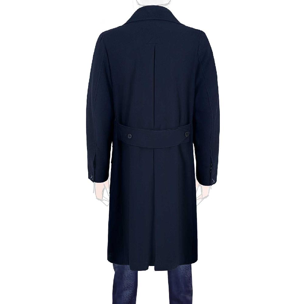 Rubinacci Cappotto Ulster in lana super 200's blu In Linea