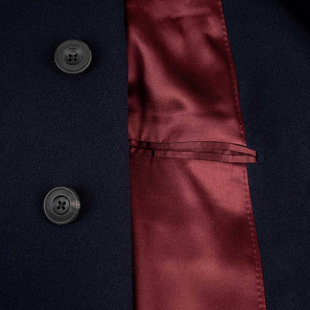 Rubinacci Cappotto raglan in lana super 200's blu Nuovo
