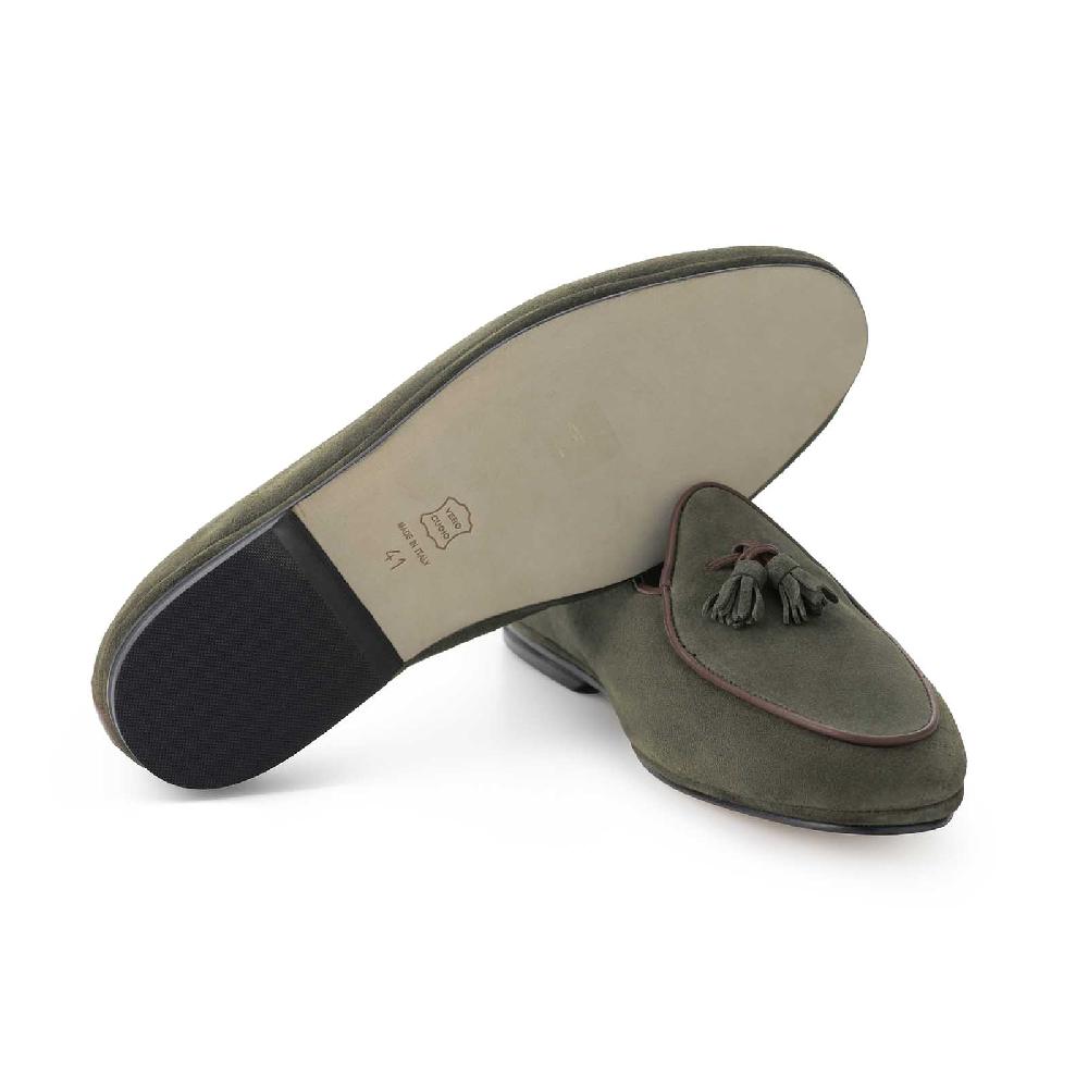 Rubinacci Marphy velour muschio con nappine Nuovo