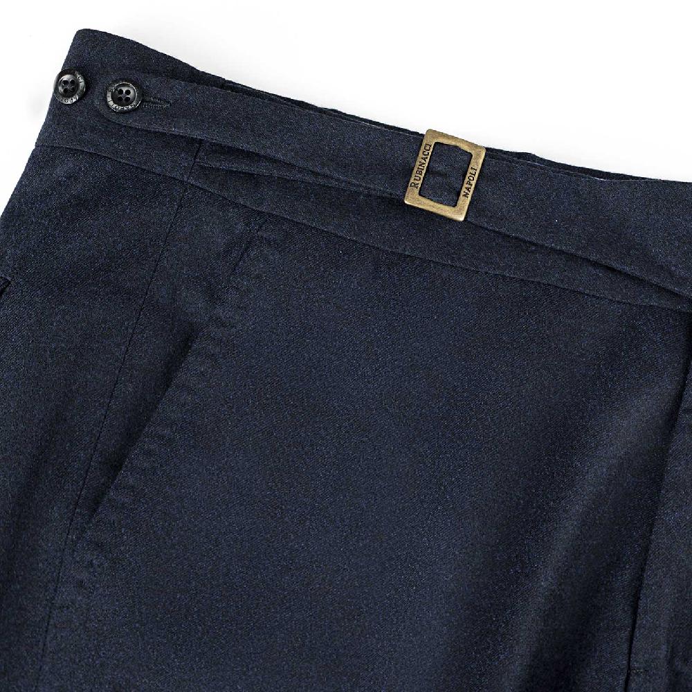 Rubinacci Pantalone genny in flanella blu Sconto di tempo limitato