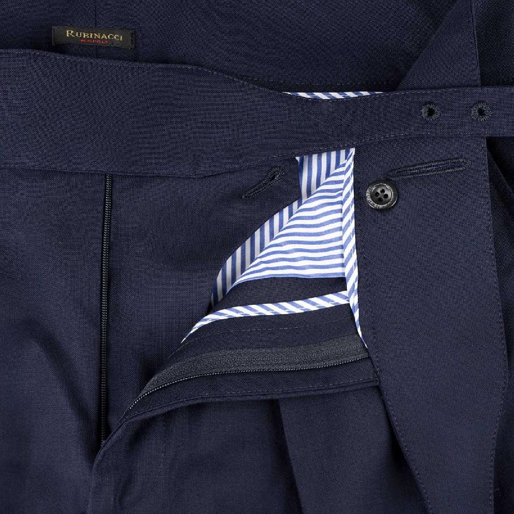 Rubinacci Pantalone manny in hopsack blu Negozio online di fabbrica