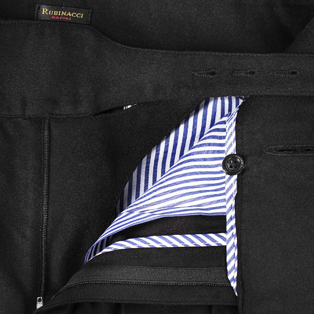 Rubinacci Pantalone manny in flanella nero Grandi sconti