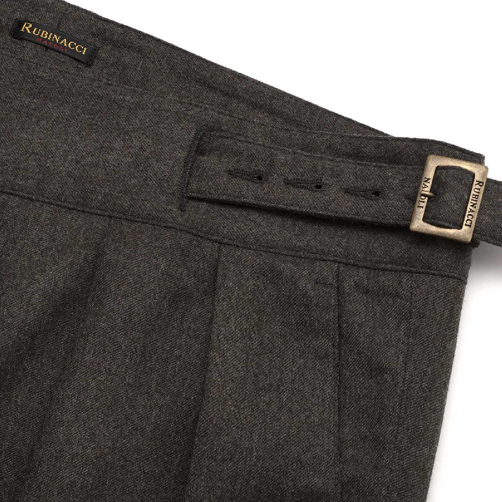 Rubinacci Pantalone manny in flanella verde Offerte stagionali