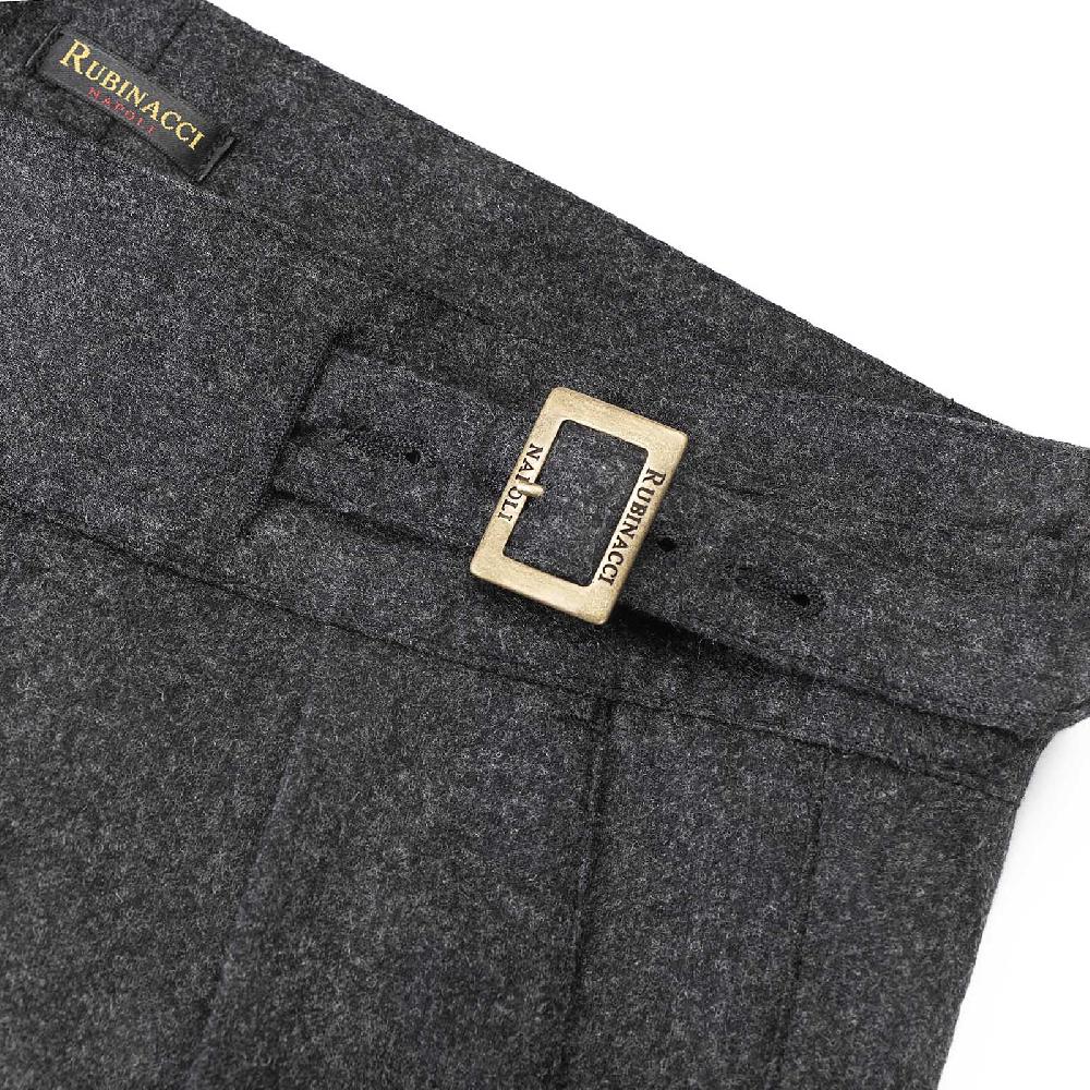 Rubinacci Pantalone manny in lana e cashmere carbone limited edition Prezzo basso