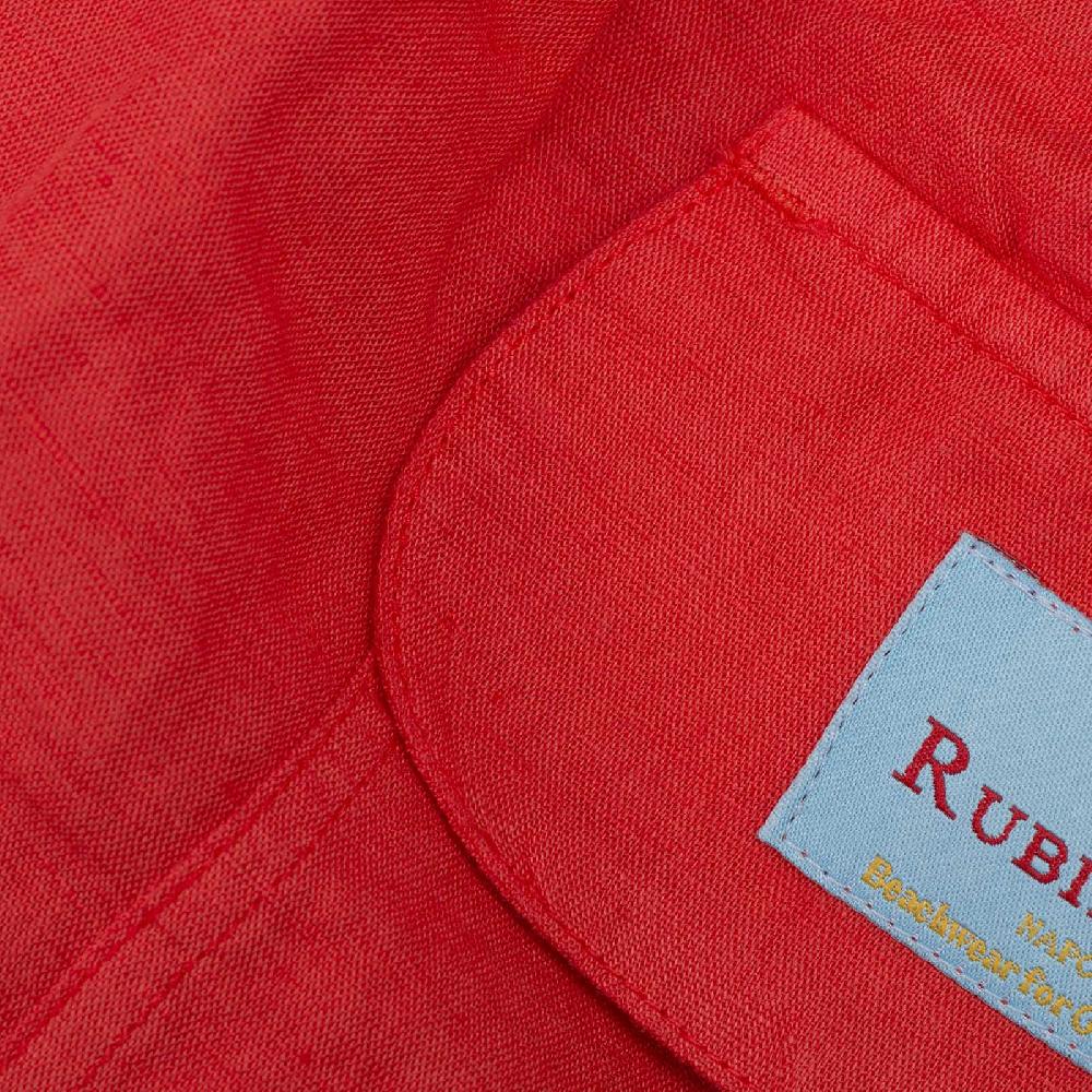 Rubinacci Costume da bagno rosso in lino e cotone ACQUISTA ORA