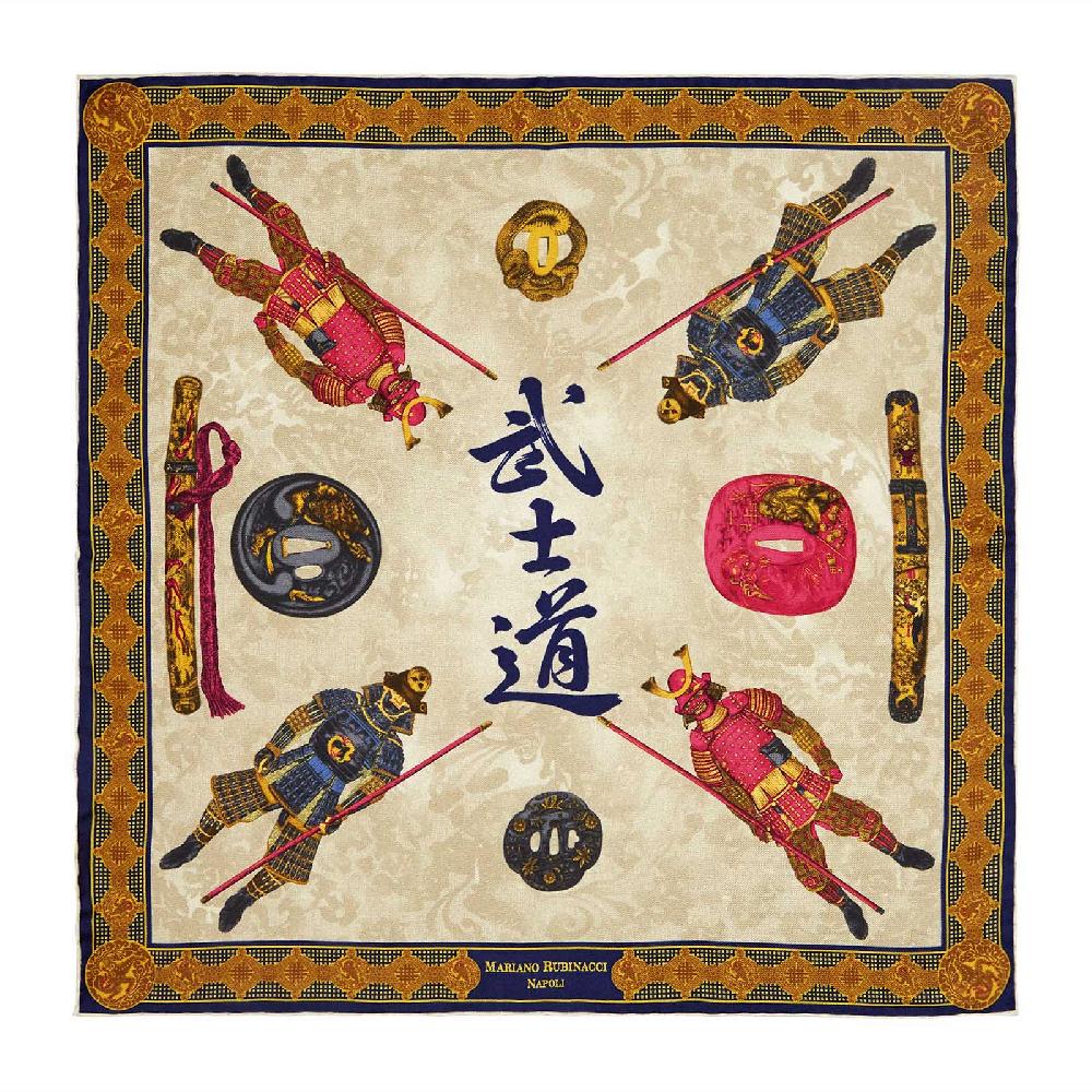 Rubinacci Pochette samurai blu navy Fornitura limitata