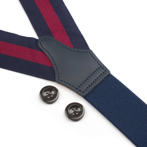 Rubinacci Bretelle rigate blu e rosso Enormi risparmi