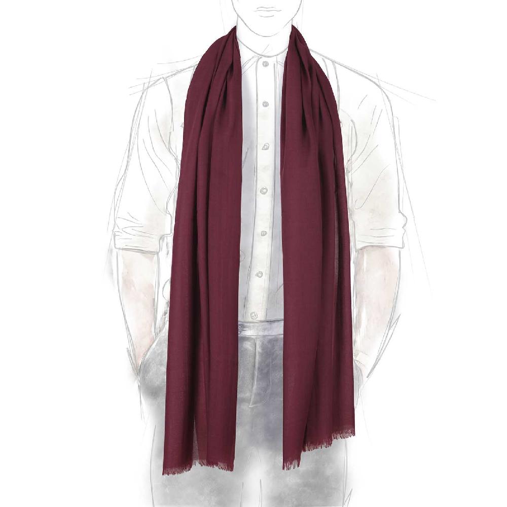 Rubinacci Sciarpa in cashmere vino Pezzi Unici