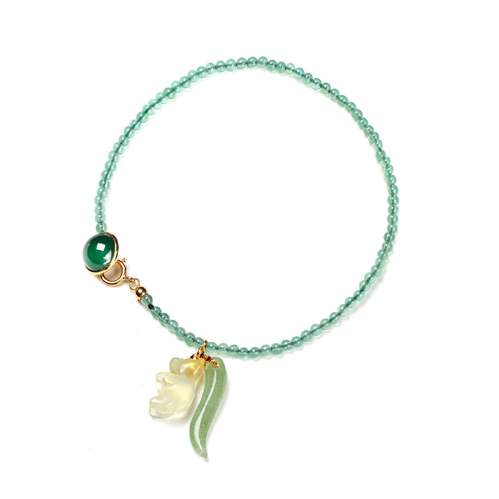Rubinacci Bottone da bavero ruby in agata verde Vendita Calda