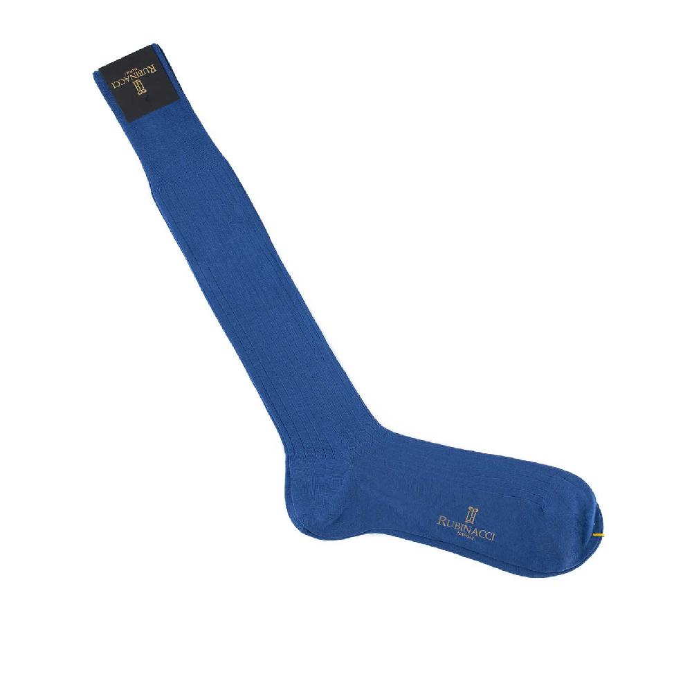 Rubinacci Calze in filo di Scozia a costina bluette Offerte esclusive