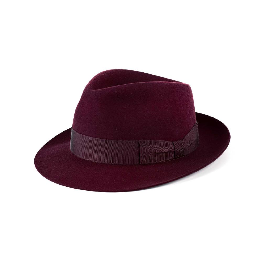 Rubinacci Fedora in lana vino Rilascio limitato