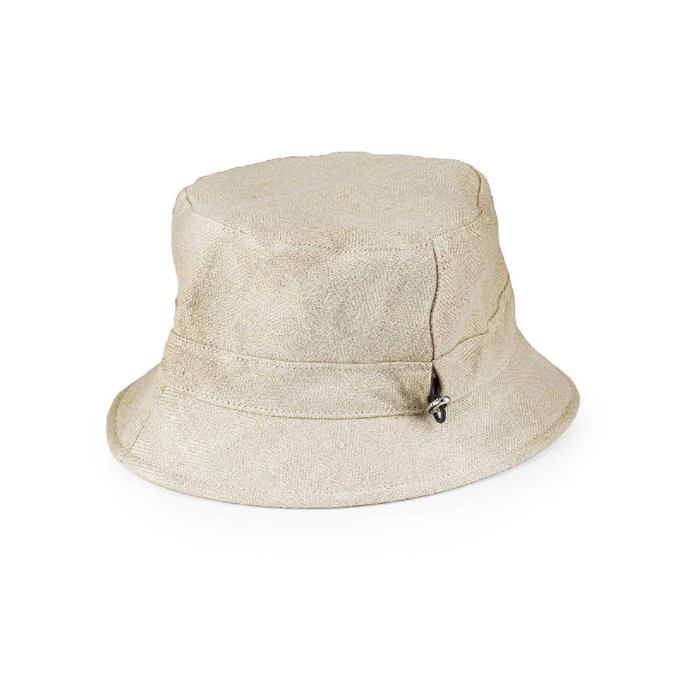 Rubinacci Cappello cloche in lino beige Offerta speciale della fabbrica