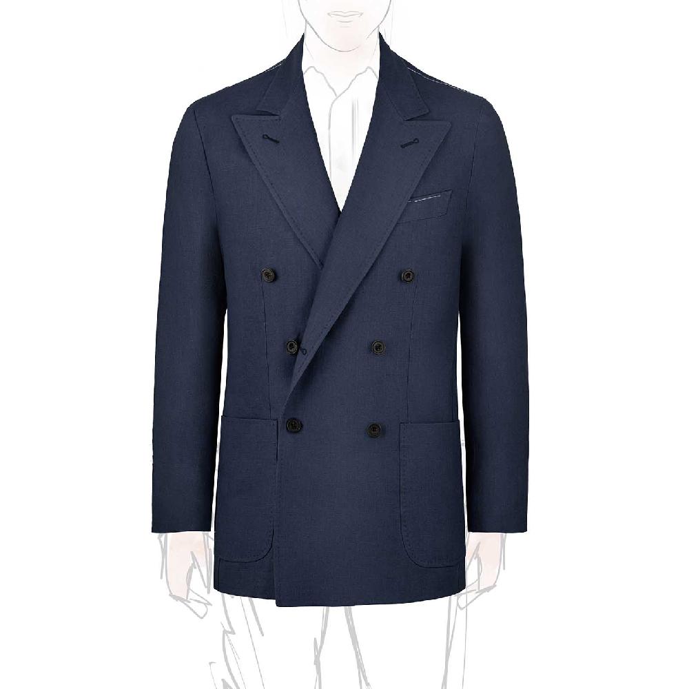 Rubinacci Giacca in lino blu Economico