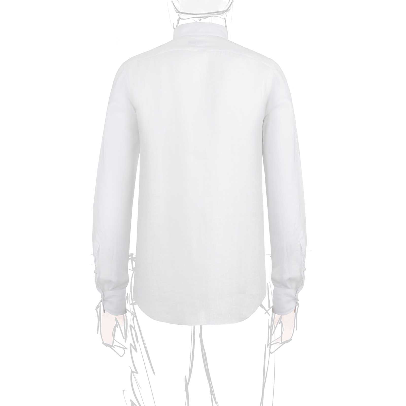 Rubinacci Camicia guru in lino bianco Shopping online