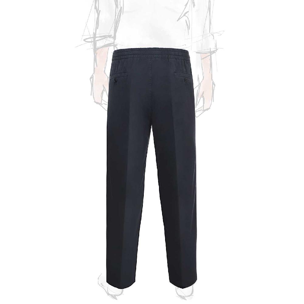 Rubinacci Pantalone leisure in cotone blu Liquidazione