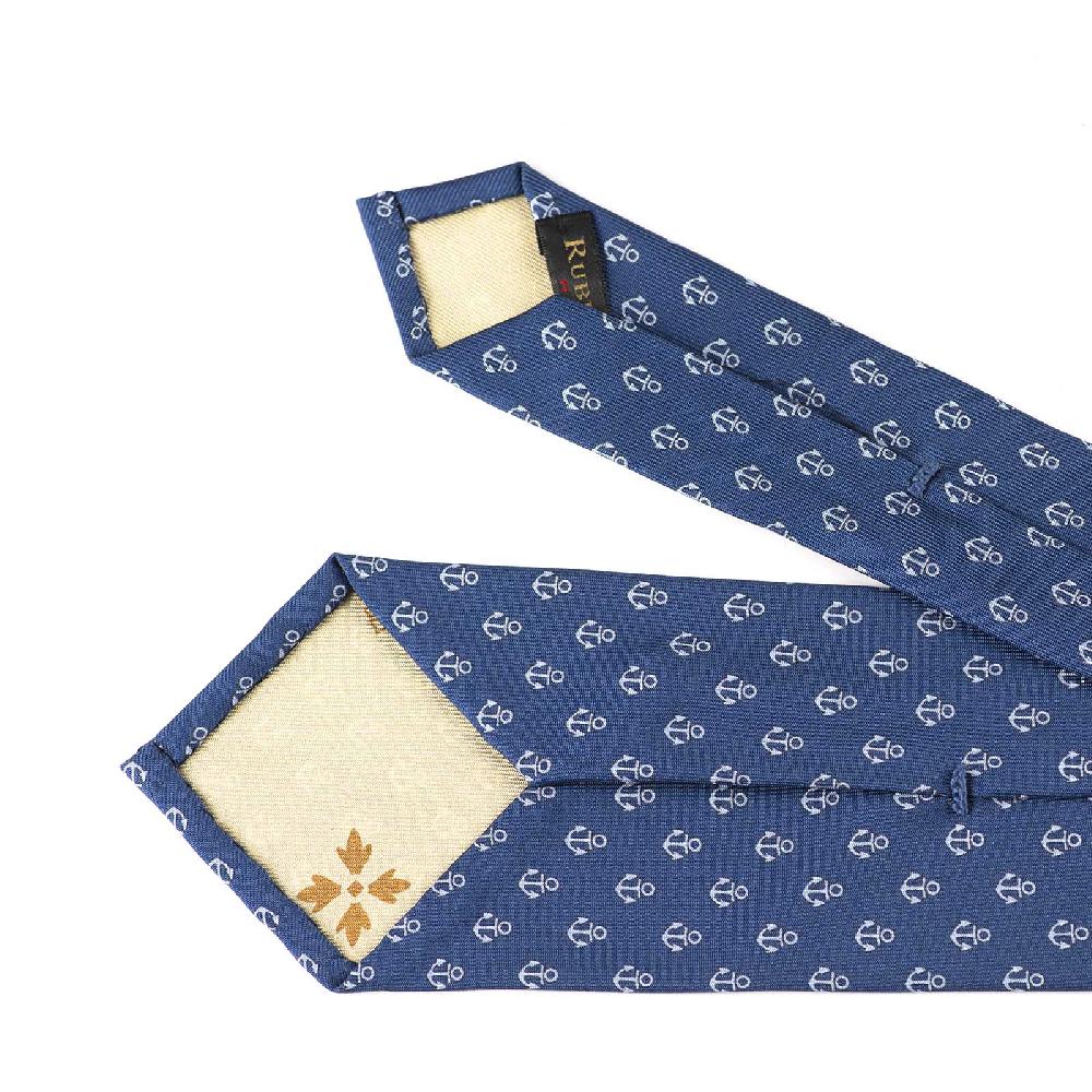 Rubinacci Cravatta in twill di seta con stampa ancora celeste Fino al 60% di sconto
