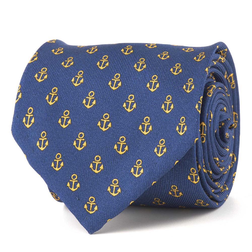 Rubinacci Cravatta in twill di seta con stampa ancora gialla Fino al 65% di sconto