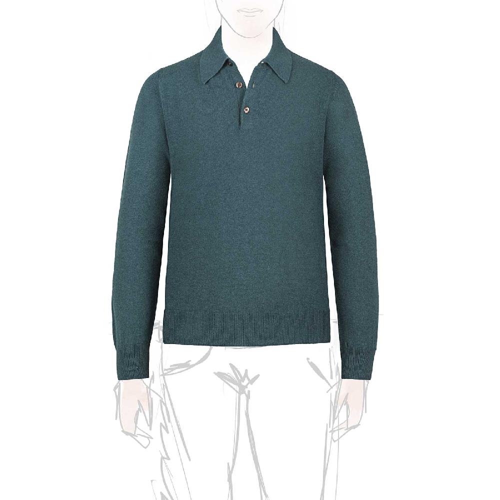 Rubinacci Polo in cashmere verde Nuova
