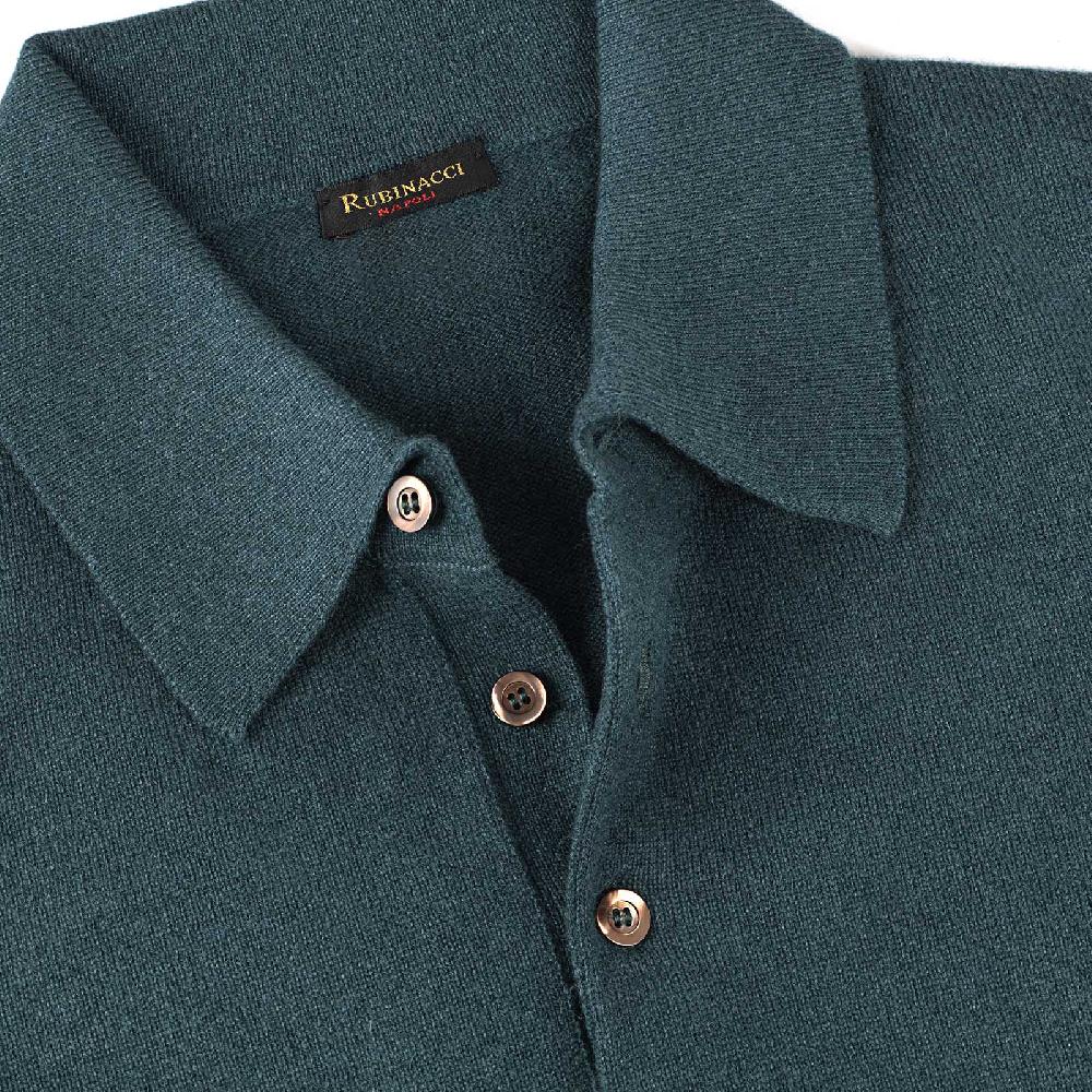 Rubinacci Polo in cashmere verde Nuova