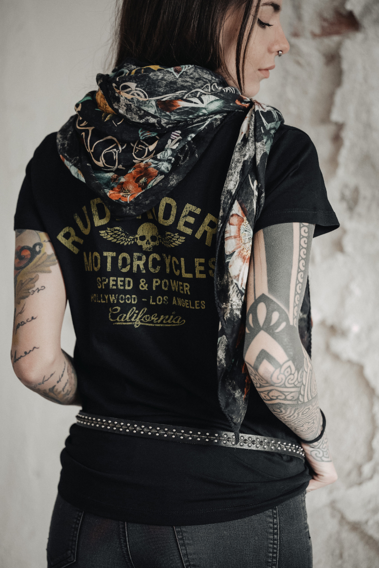 ﻿Rude Riders T-Shirt Donna Rude Riders Nera Economico