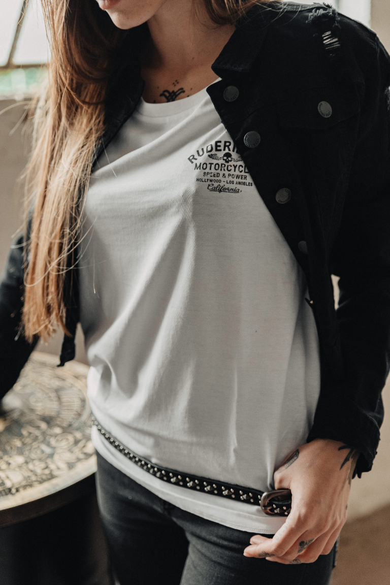 Rude Riders T-Shirt Donna Rude Riders Bianca Saldi