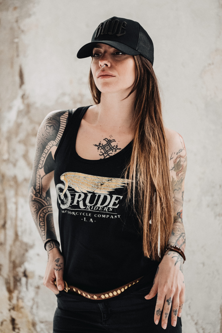 Rude Riders Canotta Donna Flying Wheel Nera Hotsell