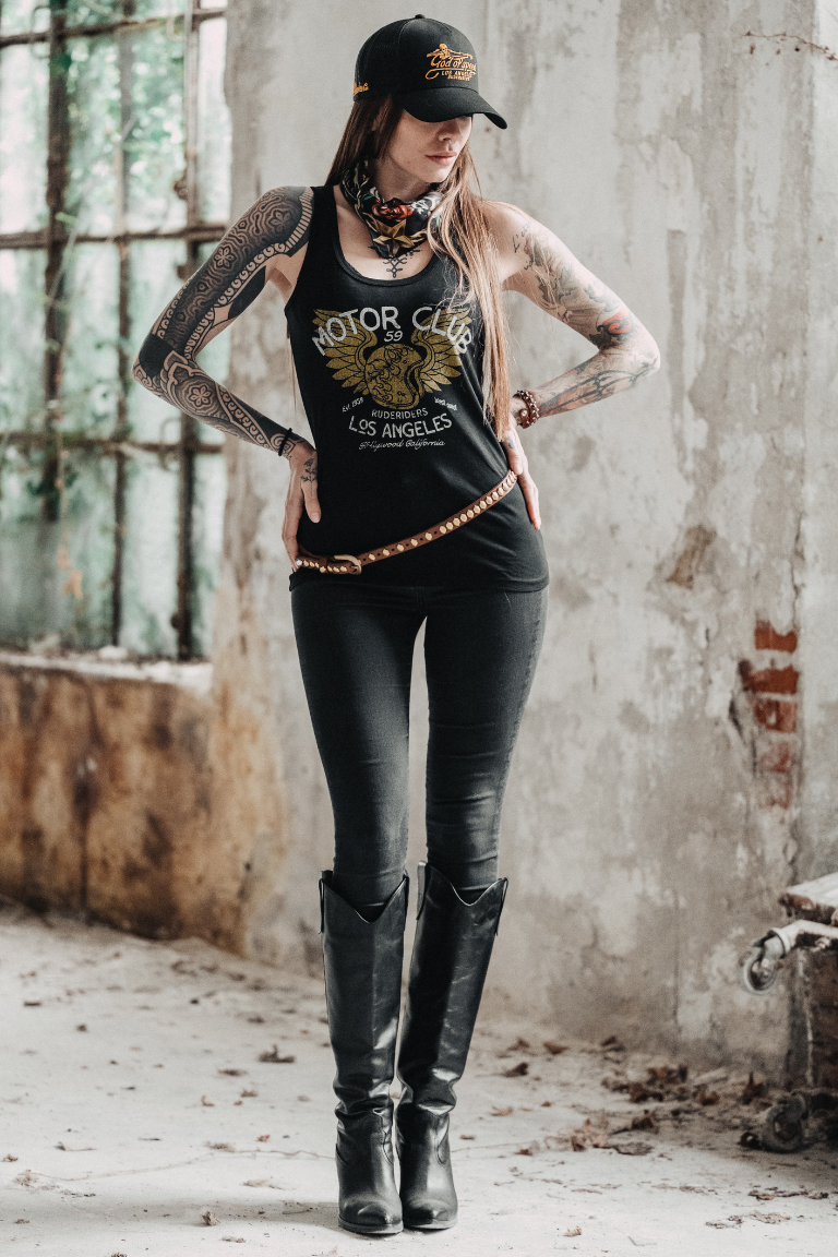 Rude Riders Canotta Donna Motor Brigade Nera I Più Venduti