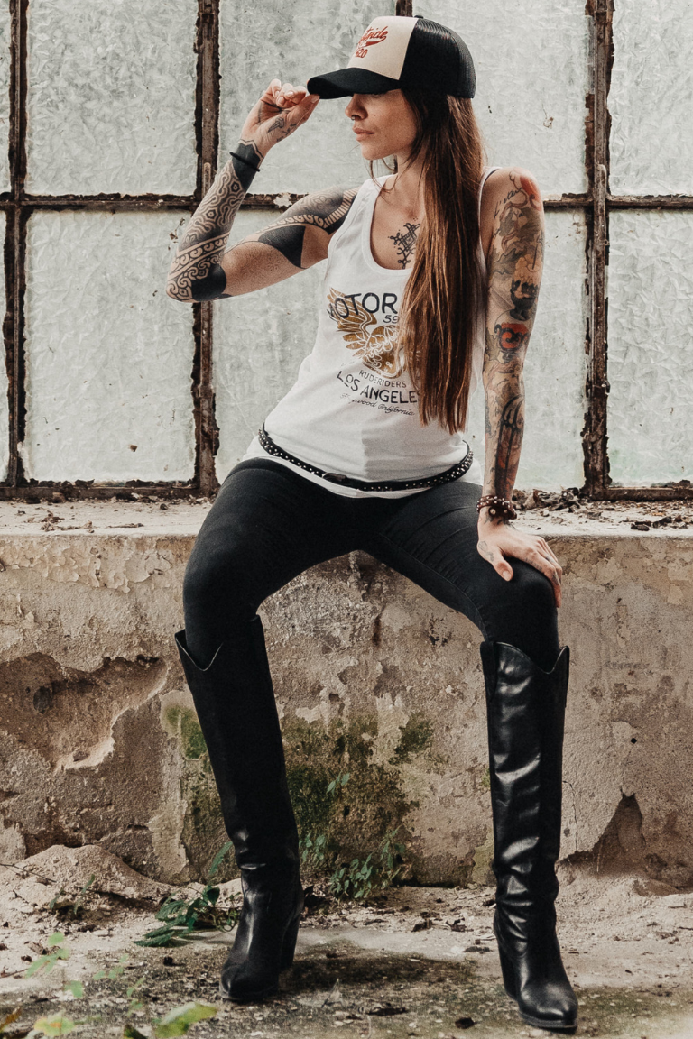 Rude Riders Canotta Donna Motor Brigade Bianca Vendite Flash